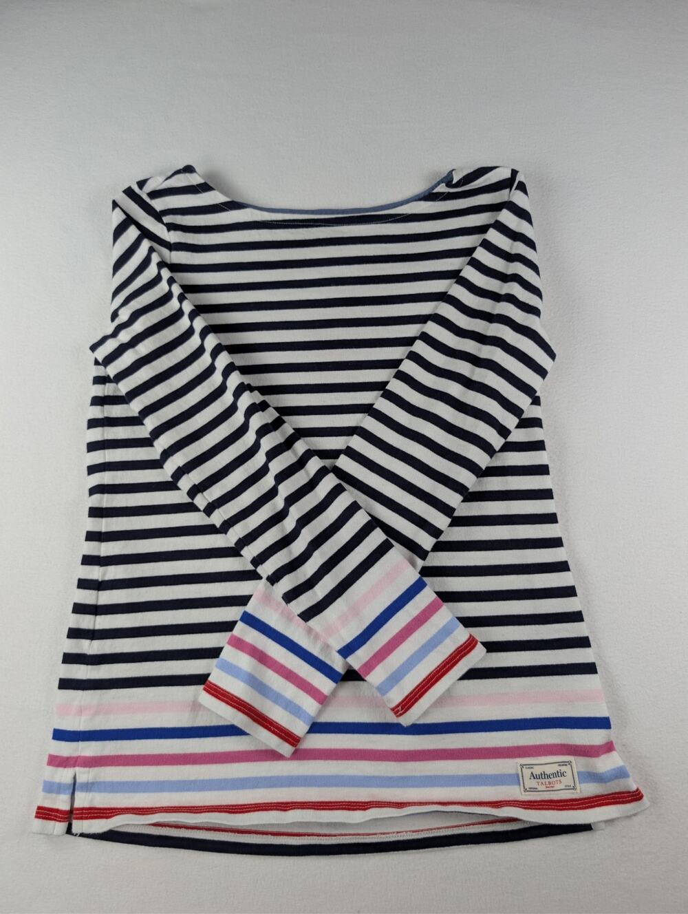 Talbots Authentic Striped Boatneck Long Sleeve Top â Womenâs XS